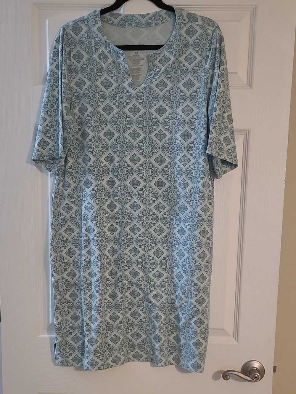 Hang Ten Light Green/Blue Patterned Midi Dress - Picture 1 of 5
